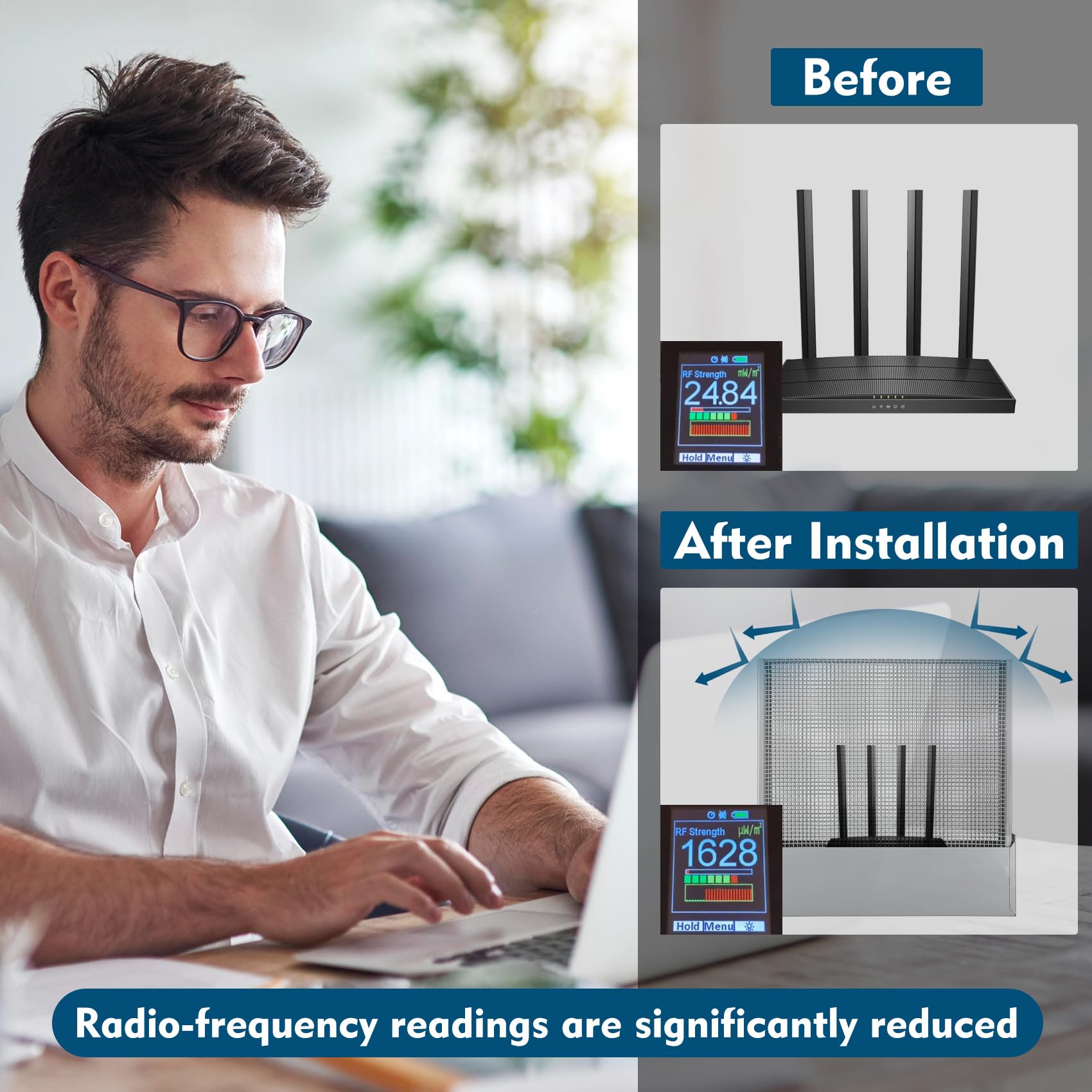 Fengind Large Wifi Router Cover, About 90% Of Wifi Router Emf And 5G Is Blocked, Allows Uninterrupted Use, Shielding Wifi Router